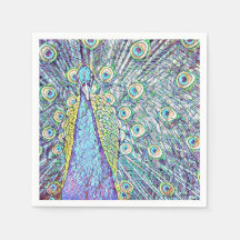 Cocktail Napkins mit Hübschem Pfauendesign