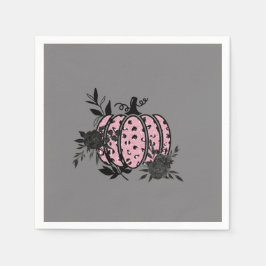 Cocktail Napkins, Pink und Black Leopard Pumpkin Serviette