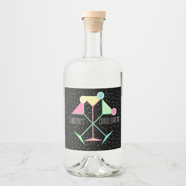 Cocktail Night Martini Alkoholflaschenetikett (Vorderseite)