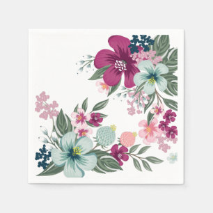 Cocktail Paper Napkin Tropical Blume auf Weiß Serviette