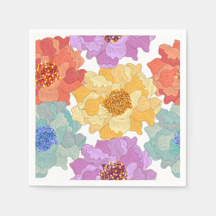 Cocktail Paper Napkins-Floral Serviette