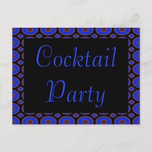 Cocktail Party Blue Blume Einladung