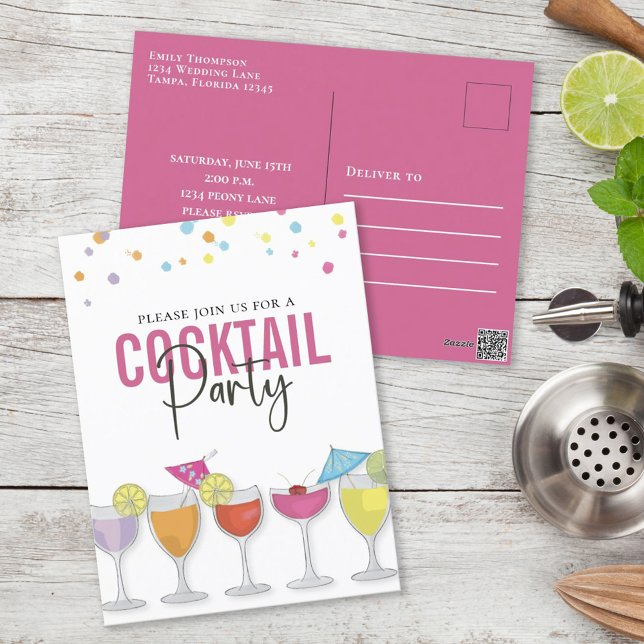 Cocktail Party Cute Custom Invitation (Créateur téléchargé)