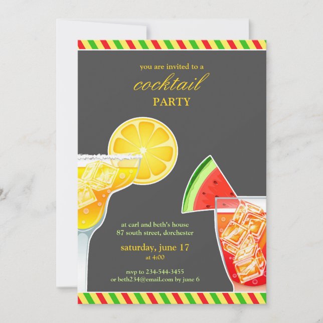 Cocktail Party Drinken Wohnung Einladung (Vorderseite)