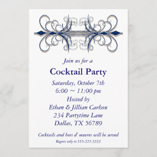 Cocktail Party Einladung Blaue Party Einladungen