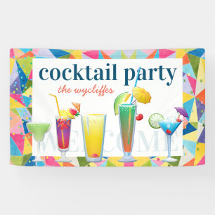 Cocktail Party Farbenfrohe Regenbogen Sommergeträ Banner