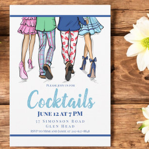 Cocktail Party Fashion Couples Lobster Preppy Einladung