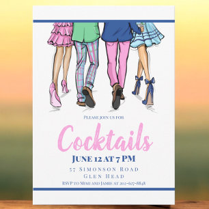Cocktail Party Fashion Couples Preppy Einladung
