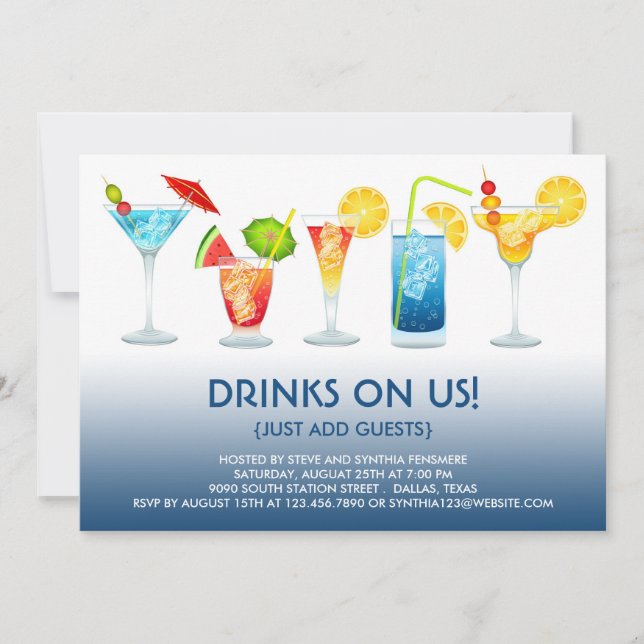 Cocktail Party Flat Invitation (Devant)