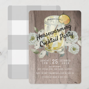 Cocktail-Party für den Hausgebrauch Holzeinladung Einladung
