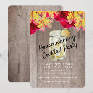 Cocktail-Party für den Hausgebrauch Holzeinladung Einladung