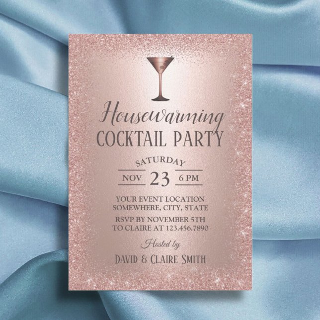Cocktail-Party für den Haushalt Modernes Rose Gold Einladung (Von Creator hochgeladen)