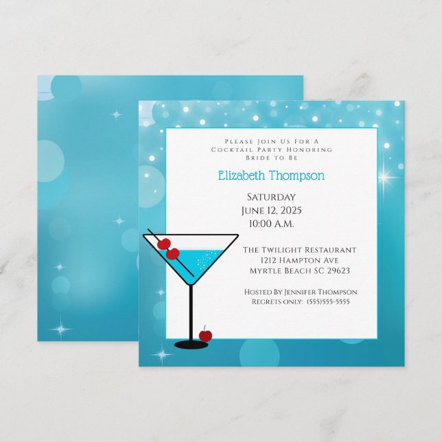 Cocktail-Party für die Einladung von Braut (Vorne/Hinten)