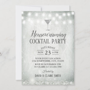 Cocktail-Party für Haustiere Rustikales Gipskraut Einladung