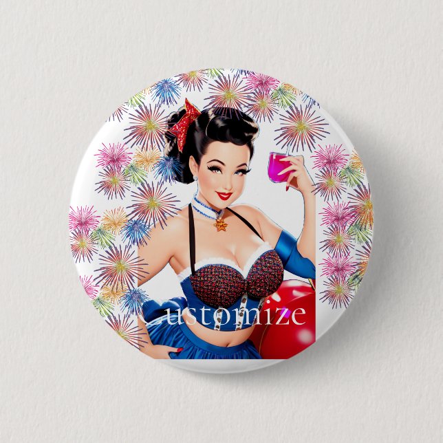 Cocktail Party Girl Thunder_Cove Button (Vorderseite)