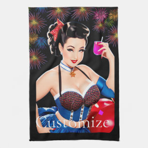 Cocktail Party Girl Thunder_Cove Geschirrtuch