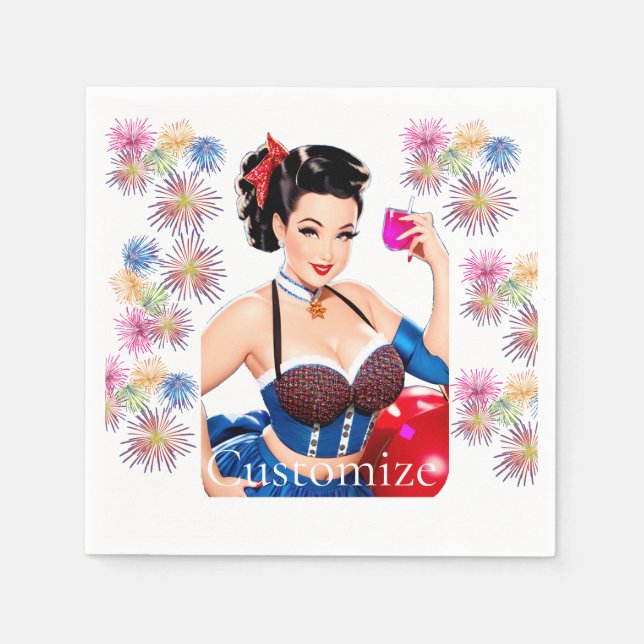Cocktail Party Girl Thunder_Cove Serviette (Vorderseite)