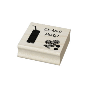 Cocktail Party Große Glas- und Fruchtkunst Briefma Gummistempel