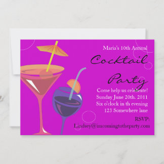 Cocktail Party Happy Birthday Einladungen Drinks