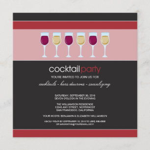 Cocktail Party Invitation Verre à Vin (rouge)