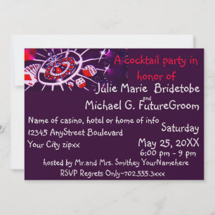 Cocktail Party Invitations Casino Gambling Thème