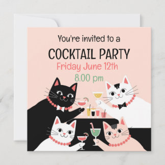 Cocktail-Party-Katzen Retro-Sophilie Einladung