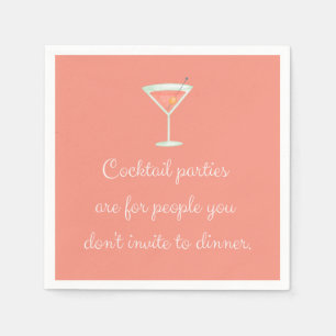 Cocktail-Party, lustig Serviette-Martini-Lachs Serviette