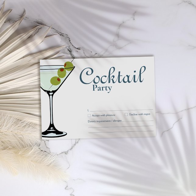 Cocktail Party Martini RSVP Karte (Von Creator hochgeladen)