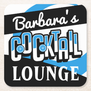 COCKTAIL PARTY Mitte Jahrhundert Modernes Bar Squa Rechteckiger Pappuntersetzer