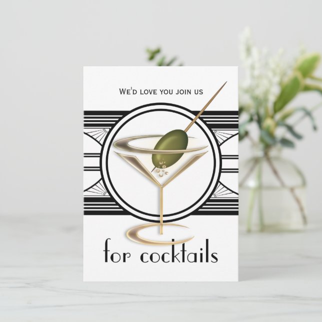 Cocktail Party Mittlere Einladungen (Stehend Vorderseite)