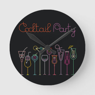 Cocktail-Party Runde Wanduhr