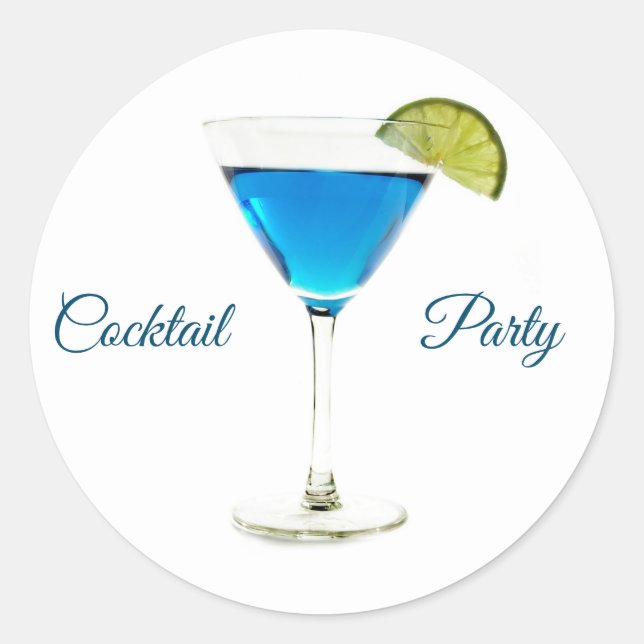 Cocktail-Party Runder Aufkleber (Vorderseite)