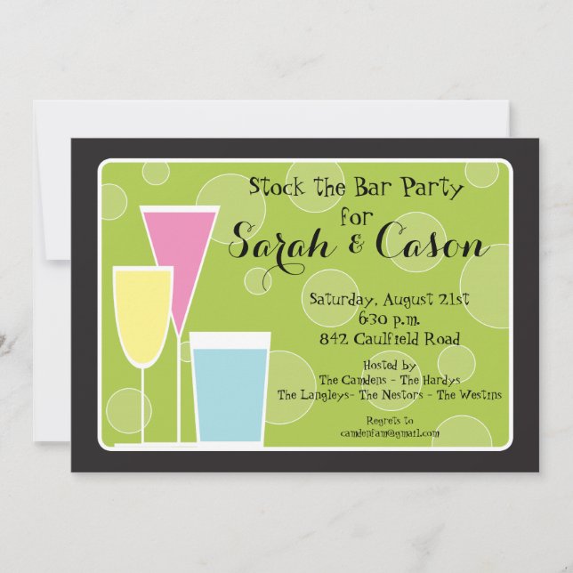 Cocktail-Party-Trio-Vorrat die Bar-Einladung Einladung (Vorderseite)
