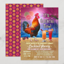Cocktail Party Tropischer Rooster Funny Birthday