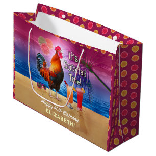 Cocktail Party Tropischer Rooster Funny Birthday Große Geschenktüte