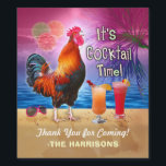 Cocktail Party Tropischer Rooster Funny Birthday Weinetikett<br><div class="desc">Feiern Sie Ihren Sommergeburtstag oder eine andere Veranstaltung mit diesem einzigartigen, humorvollen Cocktail-Party-Design. Dieses lustige Design ist perfekt für jedes tropische Party, ob es ein Tag am Pool, ein Strand, ein lustiger Sommer-Junggeselinnen-Abschied ist - oder sogar eine Reise zum Hühnercoop. Schließlich ist es COCKtail Zeit! Ein Hahn bläst neben einigen...</div>
