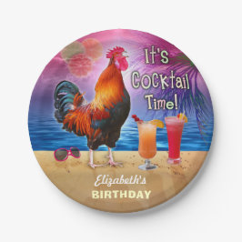 Cocktail Party Tropisches Roster Funny Geburtstag Pappteller