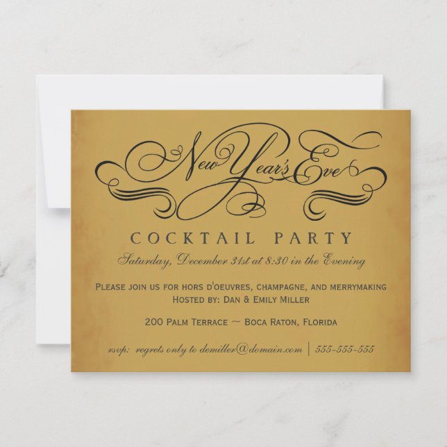 Cocktail-Party-Vintage Einladungen des (Vorderseite)
