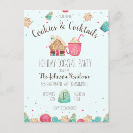 Cocktail Party Weihnachtskost Einladung Postkarte