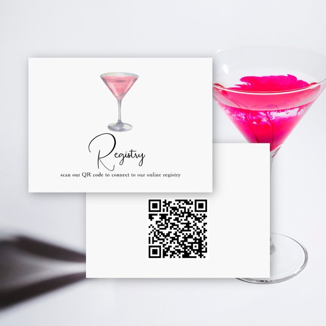 Cocktail QR Code Brautparty-Registrierung  Begleitkarte (Von Creator hochgeladen)