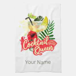 Cocktail Queen Vintag Hen Junggeselinnen-Abschied Geschirrtuch