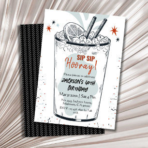 Cocktail Retro Drink Thema stilvoll 40. Geburtstag Einladung