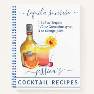 Cocktail Rezept gemischte Getränke Tequila Notizbuch