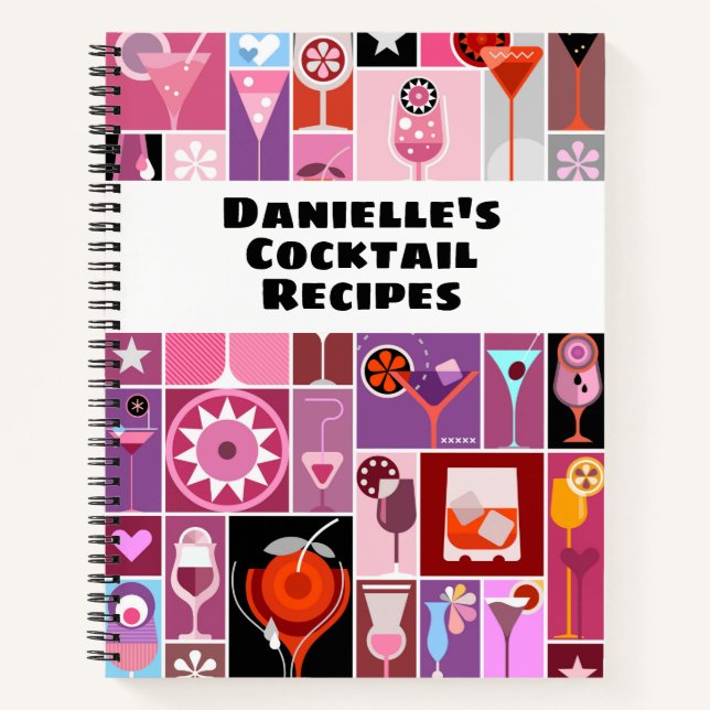 Cocktail Rezepte Personalisiert Notizbuch (Vorderseite)
