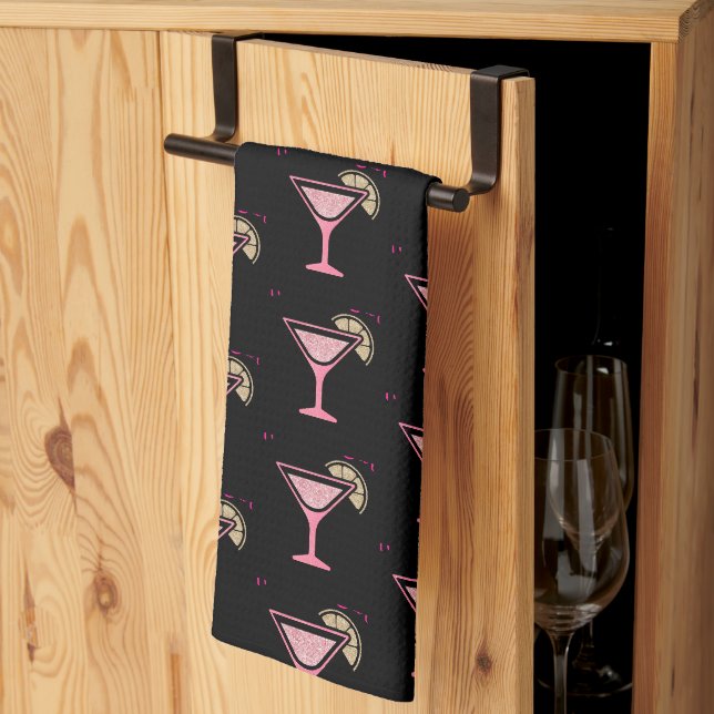 Cocktail rose Serviette de bar personnalisée (Pliage en tiers)