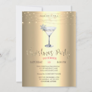 Cocktail-Schneeflocken-Lichterkette Gold Weihnacht Einladung