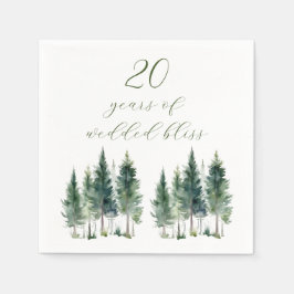 Cocktail-Serviette | Jubiläum | Wald-Aquarell Serviette