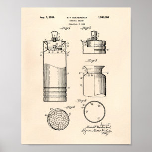 Cocktail Shaker 1934 Patent Kunst Alter Pfeffer Poster