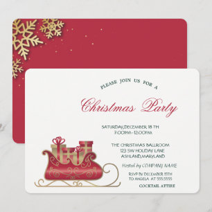 Cocktail Snowflakes Rotes Weihnachtsfest Corporate Einladung