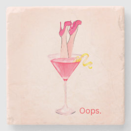 Cocktail Spaß Illustration, Rosa Bar, Girly Steinuntersetzer